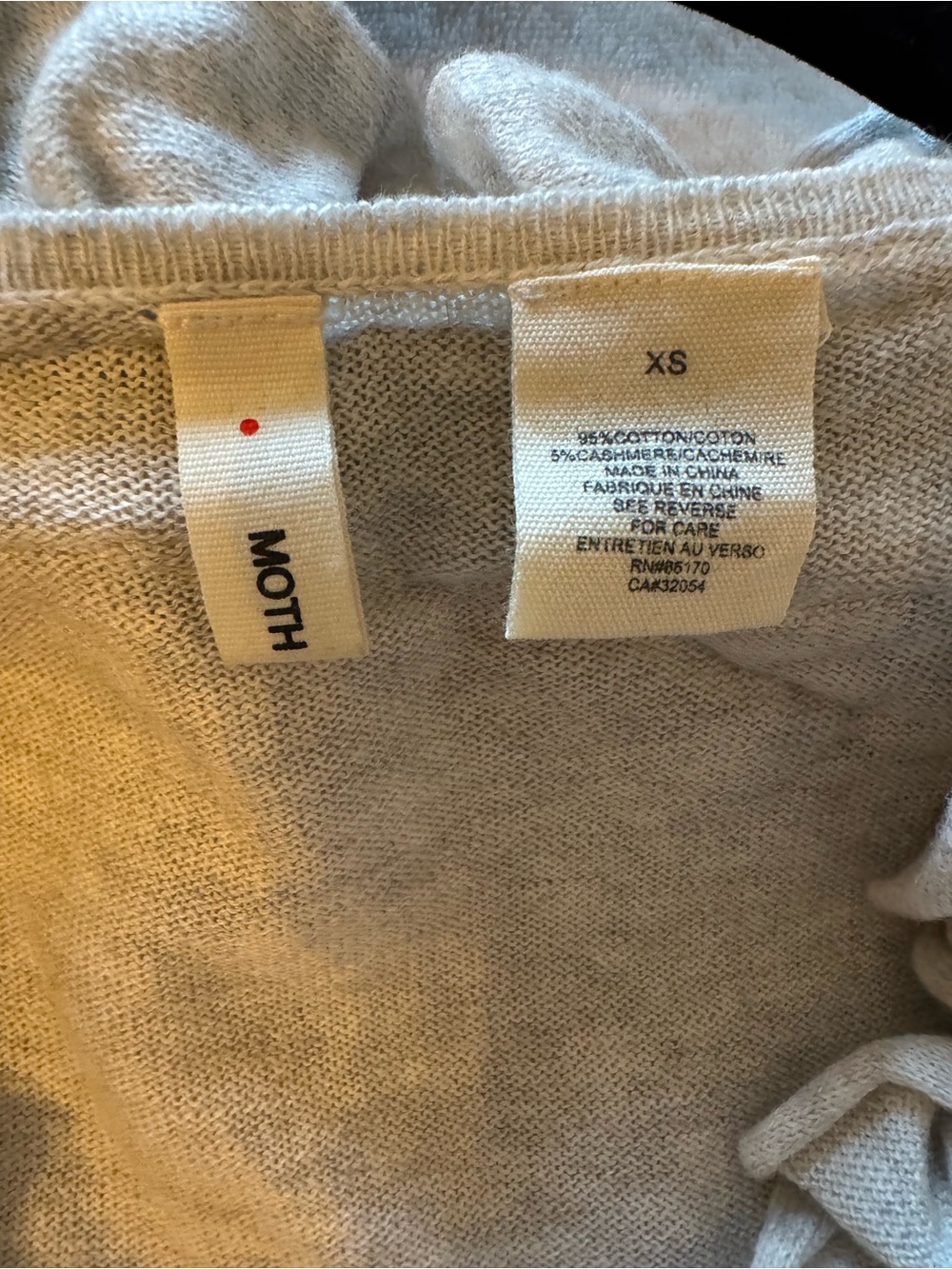 Anthropologie | Moth GREY Ruffled Cardigan, XS - Picture 4 of 5